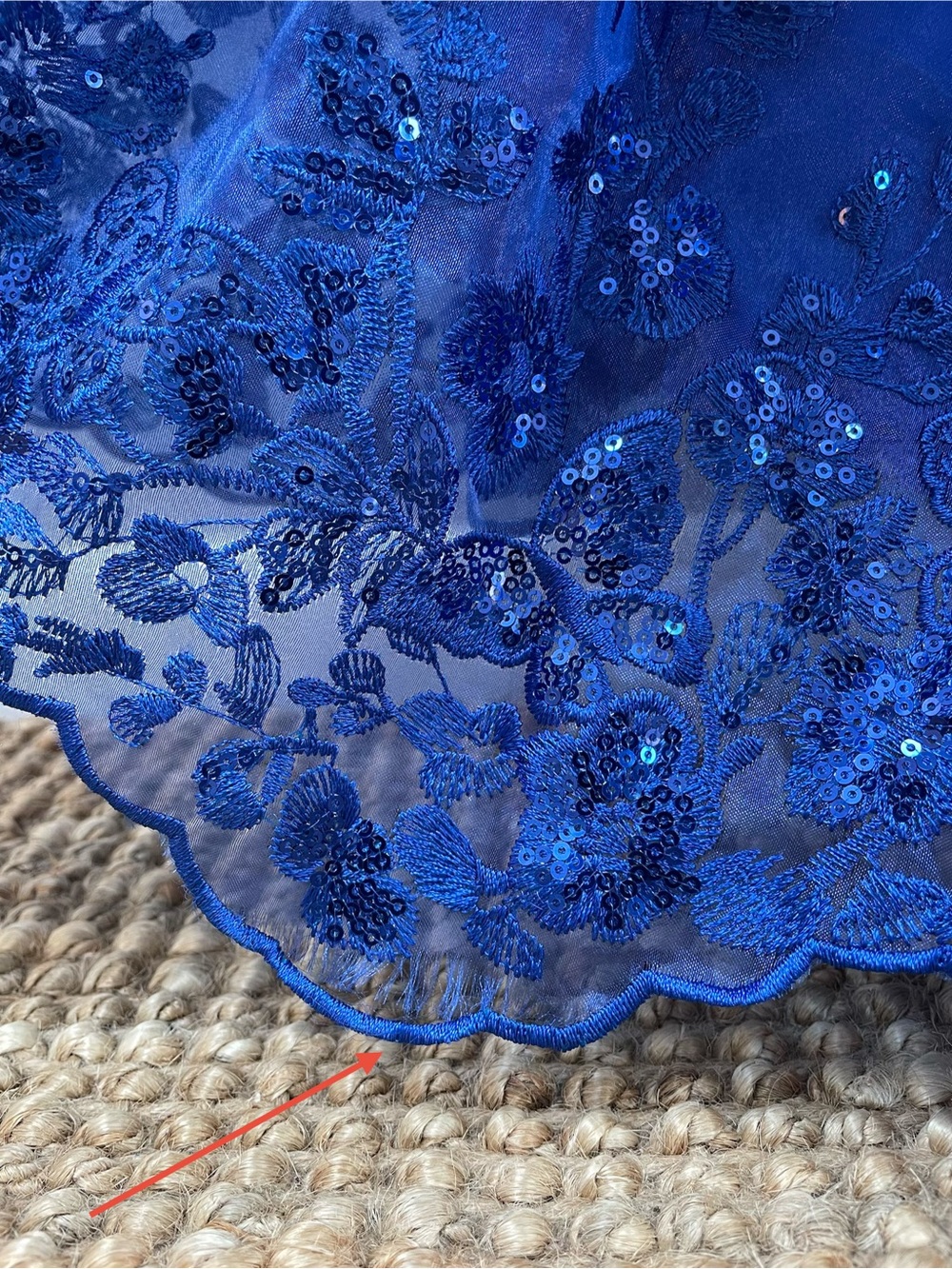 FLAWED Jovani Blue Prom Dress Sequin Corset High Slit Formal Pageant Gown, Sz 2 - Picture 10 of 14